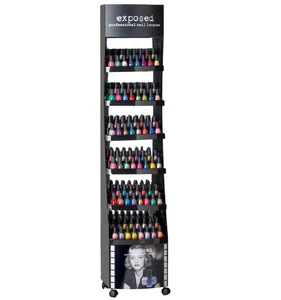 Modern Freestanding Beauty Store Retail Display Stand Wholesale Wood Acrylic Nail Polish Floor For Showcase For Lipstick