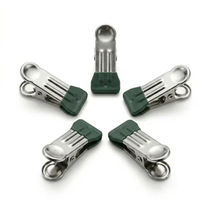 Wholesale Large PVC Coated Stainless Steel Clips Non-slip Windproof Laundry Pegs Rust-proof Metal Utility Clamps For Wardrobe