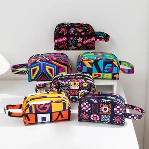Custom Easy Carry Travel Multi-pocket Slot Storage Bag Zipper Closure Women Outdoor Brush Organizer Bag Portable Cosmetic Bag