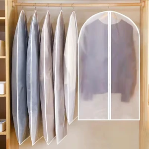 Custom Heavy Duty Transparent Durable Suit Garment Covers PEVA Dustproof Zipper Garment Bags For Closet Clothes Storage