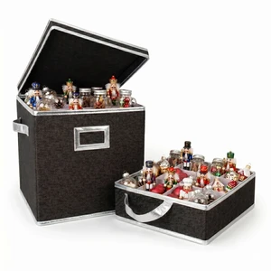 Square Large Capacity American Style Multifunction Christmas Storage Box Bin Festive Season Home Storage Nutcrackers Christmas