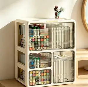 Multi Layer Transparent Drawer Makeup Storage Cabinet Detachable Desktop Holder for Skincare Lipstick Cosmetic Organizer