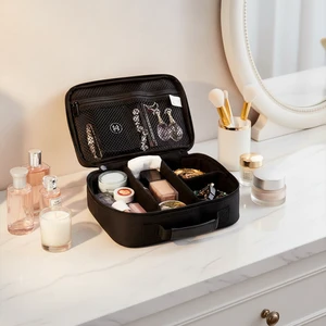 Custom Fashion Travel Organizer Water Resistant EVA Stone Makeup Cosmetic Cases Hard Shell Zipper Soft Handle Foldable Portable