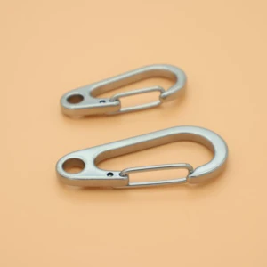 Lightweight Stainless Steel Carabiner clip Designed For Keychain, Backpack, Pet Leash, And Outdoor Gear Applications With Spring