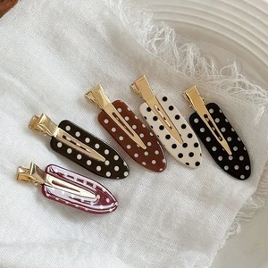 Polka Dot Handmade Acetate Hair Clips Set Sweet Side Fringe Barrettes Non-Slip Bang Pins Versatile Carton Packaging Cute Girl
