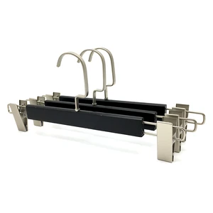 Premium Black Wooden Trouser Clips, Customizable With Logo Size, Suitable For Clothing Stores And Home Wardrobes