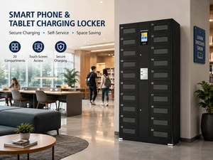 20 Door Smart Phone Tablet Charging Locker Cabinet with Screen Secure Self-Service Charging Station for School Library Office
