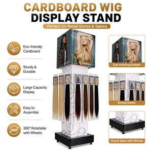 Rotating Display Stand for Hair Extension Display Stand Hook Display