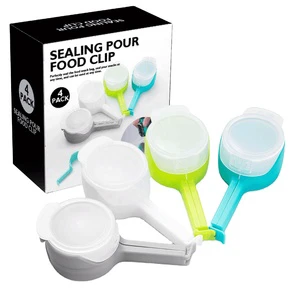 High Quality Kitchen Helper Colorful Plastic PP Sealing Clips Food Storage Snack Seal and Pour Bag Clip