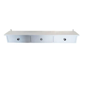 Floating Wall Shelf with 3 Drawers, Hallway Storage Shelf, 80 X 15 X 10 Cm, White