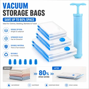 N- Limited-Time Clearance Foldable Vacuum Storage Bags for Clothes& Bedding , Space-Saving Compression Clothing Organizer