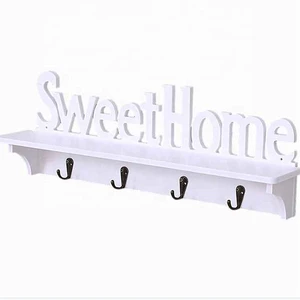 Sweet Home Creative living room bedroom Home Decoration Clothes hat hook Wall hanging wooden Storage Shelf Hook