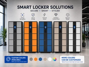Burglary and Pry-resistant Gym Stand-Up 7-inch Touchscreen Display Facial Recognition System Storage Smart Lockers