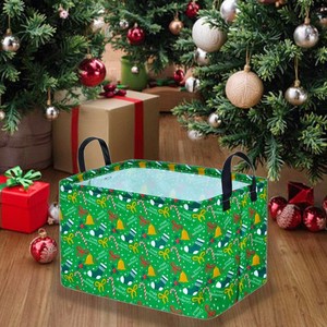 New Arrival Cute Rectangle Eco-Friendly Foldable Customized Design ZHUOCHEN Brand Kids Toy Canvas Storage Christmas Basket