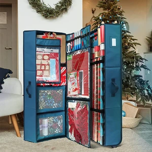 Large Capacity Multifunctional Christmas Storage Box Modern Fabric Design Glossy Finish Rectangular 35L Capacity Daily Storage
