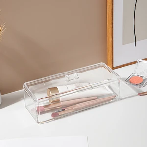 Stackable Cosmetics Storage Box With Lid Household Desktop Clutter Storage Box
