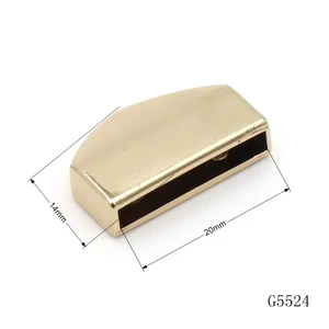 20mm Light Gold Metal Strap Tail Clip Triangle Bag Strap End Stopper