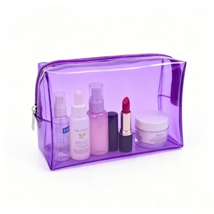 Eco-Friendly PVC Clear Toiletry Wash Bag Zipper Closure Makeup Organizer Cosmetic Storage Pouch for Makeup Storage