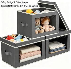 Foldable Storage Box for Household Organizer for Clothes Toys Fabric Wardrobe Clothes Bin Foldable Cloth Storage Box