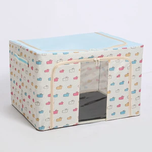 Portable Clothing Organizer Storage Bag Clothes Storage Box With Clear Window Frame Foldable Storage Box