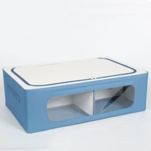 Hot Selling Underbed Storage Box Fabric Steel Frame Wheels Removable Storage Container Under Bed for Clothes Shoes Sheets Books