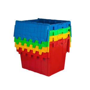 Heavy Duty Plastic Stackable Crate Storage Moving Transport Logistic Turnover Industrial Crate Storage Box With Lid