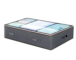 Foldable Large Under Bed Bags Large Under Bed Storage Boxes Thick Breathable Underbed Clothes Storage Bags Zippered Organizer