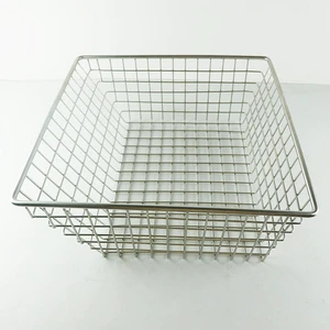 Stainless Steel Wire Storage for Storage Bathroom Kitchen Metal Wire Mesh Storage Basket Silver Stainless Steel Wire Basket