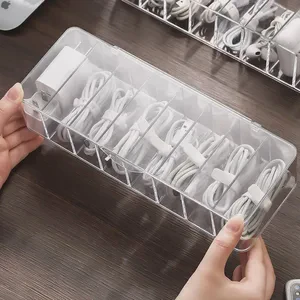 Power Cord Storage Box Cable Management Cable Storage Box Transparent Data Cable Storage Box