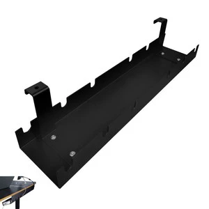 Custom OEM Heavy Duty Under Table Cable Management Tray Metal Wire Cord Organizer With Mounting Accessories