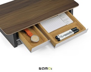 SAMDI 2024 Modern Birch Wood Under Desk Drawer Hidden Metal Hanging Tray Organizer For Office Storage Computer Desk