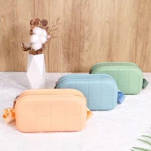 Large Capacity Waterproof Silicone Makeup Bag Fashionable Multi-Functional Cosmetic Storage Zipper Bag