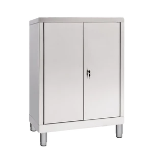 Low stainless steel storage cabinet with 2 doors