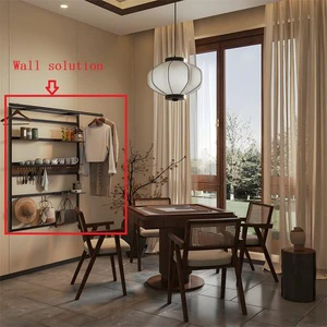 YOUPON Luxury Modern Design Aluminium Alloy Adjustable Large Capacity Wall Mounted Multi-Tier Coat Hooks Shelf Living Room