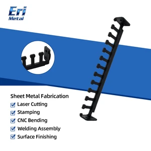 ERI Brand OEM Black Powder Coated Laser Cut Punched Bent Formed Server Rack Cable Manager Finger Bar