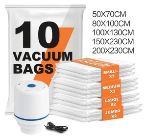 Clothing Organizer Waterproof Vacuum Storage Bags with Space-Saving Design for Bedding & Bathroom Organizing (PA+PE Material)