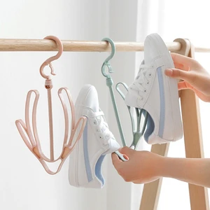 Fashion Simple Windproof Double Hook Shoe Rack Creative Multifunctional Shoe Hanger to Dry Plastic Portable Storage Hook