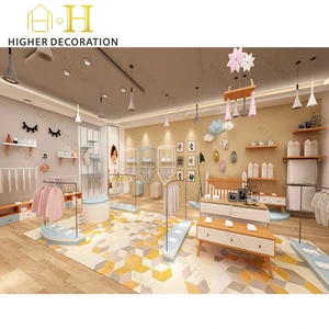 Boutiques Baby Shop Design Custom Durable Kid Clothing Store Furniture Baby Clothing Store Shelves for Children's Clothing Store