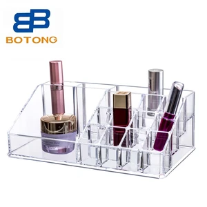 Clear Acrylic Multi-Compartment Makeup Organizer, PS Cosmetic Storage Box for Vanity Bathroom