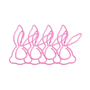 2026 Wholesale Best Selling Pink Rabbit Metal Paper Clip with Magnet Plastic Office Use Paperclips