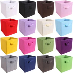 27*27CM Square Basics Collapsible Fabric Storage Cubes Organizer with Handles Closet Fabric Snacks Toy Without Cover Clothes Box