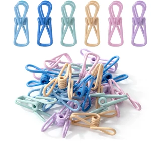 CZ CZFC0879 2 Inch Pastel Colors Metal PVC-Coated Clip File Utility Bag Clips for Office/School Use