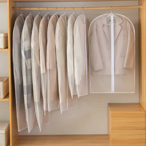 Clothes Dust Bag Transparent Washable Hanging Clothes Bag Coat Suit Dust Cover Clothing Organizing Protective Cover