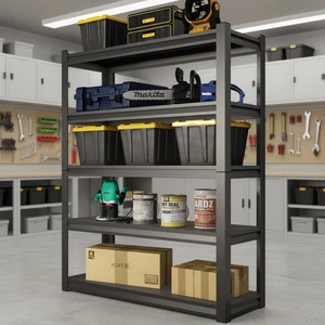 Household Gray 5-Layer Adjustable Carbon Steel Electrostatic Powder Coated Removable Storage Floor-standing Multi-functional