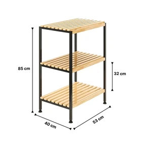 Handmade Cabinet Organizer Kitchen Storage Shelf Wood Freestanding Organizer 3 Compartment Furniture Rack