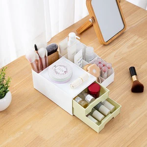 Double-Deck Jewelry and Makeup Organizer Clear Cosmetic Organizer Vanity Storage Display Box Make up Storage Box