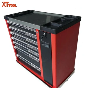 RTTOOL Factory Heavy Duty 7 Drawer Garage Storage Tool Cabinet Garage Workstation With Mechanic Trolley on Wheels