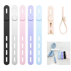 Home Portable Color Silicone Cable Tie with Adjustable Reusable Storage for Data Cables and Fastening Ropes/Wires
