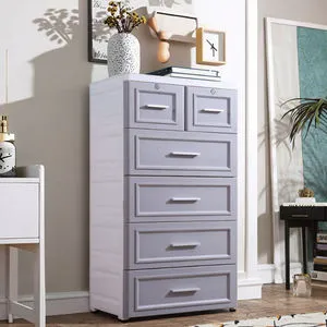 PP Plastic Drawer Storage Cabinet Multi Layer Chest of Drawers Household Organizer Living Room Bedroom Storage Cabinet