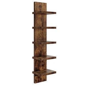 Modern 5-story Wooden Wall-mounted Storage Display Kitchen Bookshelf Rack